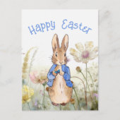 Peter het konijn wilde bloemen Gelukkig Pasen Briefkaart (Voorkant)
