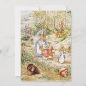 Peter het Konijnenbos Vrienden Baby shower Kaart (Achterkant)