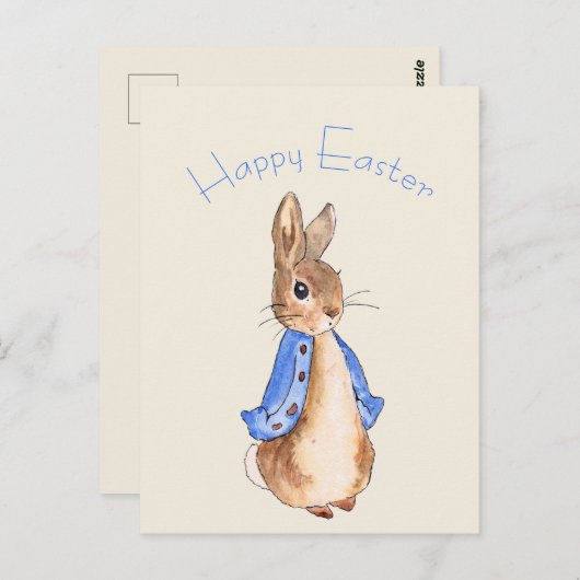 Peter het paashaas konijn briefkaart (Voorkant / Achterkant)