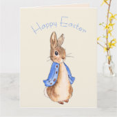 Peter het paashaas konijn kaart (Gele Bloem)