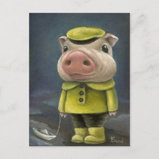 Peter, het varken dat zijn boot vaart briefkaart