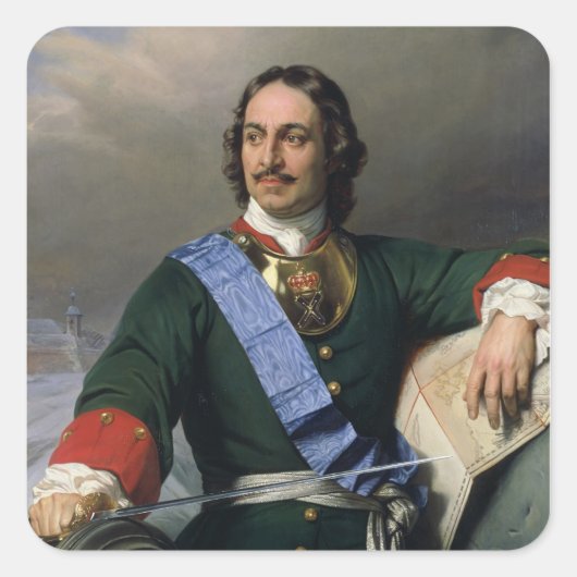 Peter I de Grote 1838 Vierkante Sticker (Voorkant)
