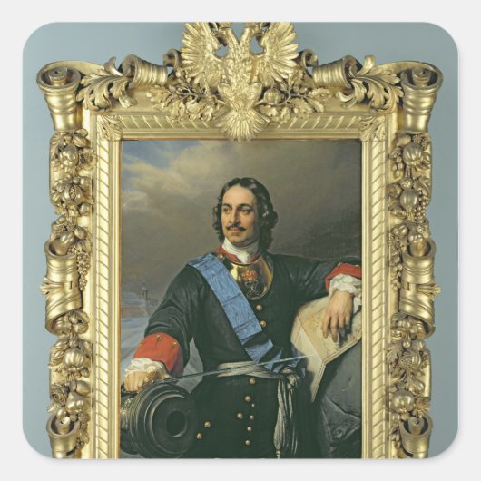 Peter I de Grote 1838 Vierkante Sticker (Voorkant)