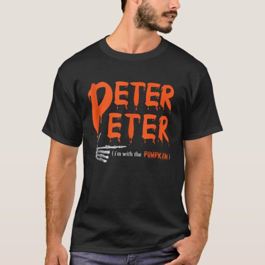 Peter im met pompoen halloween kostuum paar Mannen T-shirt (Voorkant)