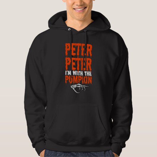 Peter I'm with the Pumpkin Halloween Costume Coupl Hoodie (Voorkant)