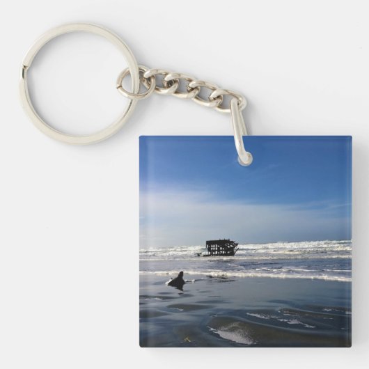 Peter Iredale Shipwreck, kust van Oregon Sleutelhanger (voorkant)
