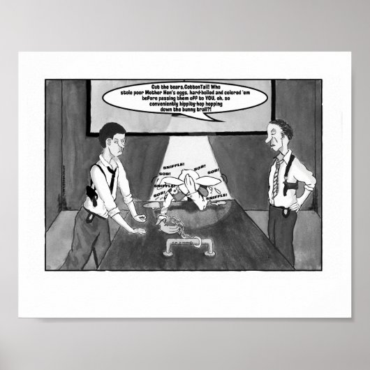 Peter Katoenen Staart In Hand-Manchetten, grijze s Poster (Voorkant)