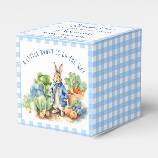 Peter konijn baby boy baby shower bedankdoosjes (Voorkant Zijde)