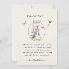 Peter konijn Baby jongensdouche Bedankt kaart