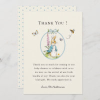 Peter konijn Baby jongensdouche Bedankt kaart