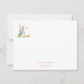 Peter Konijn Baby meisje kwekerij Flat Bedankkaart (Voorkant)