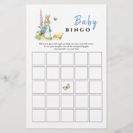 Peter konijn baby shower Bingo spel