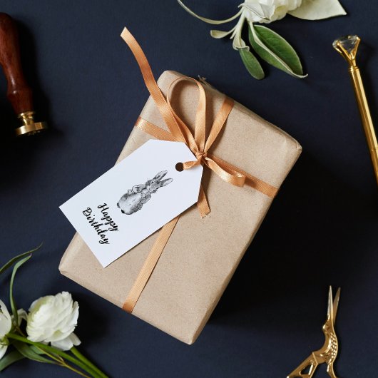  Peter Konijn Beatrix Potter B&W Kinderkleding Cadeaulabel