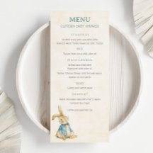  Peter Konijn Blauw Baby shower Menu