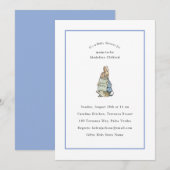 Peter Konijn Blauw en Wit Baby shower Kaart (Voorkant / Achterkant)