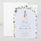 Peter konijn bloemenjongen Baby shower Uitnodiging (Voorkant / Achterkant)