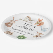 Peter Konijn Dieren Tuin Gereedschap Baby shower Papieren Bordje (Gekanteld)