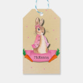 Peter Konijn Flopsy Roze Meisje Dank U Cadeaulabel (Achterkant)