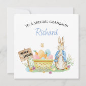 Peter Konijn Gelukkig Pasen Kleinzoon Feestdagenkaart (Voorkant)