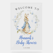 Peter Konijn Jongen Welkom Teken Schuimraad Acryl Bord (Voorkant)