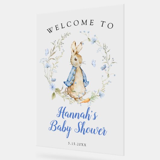 Peter Konijn Jongen Welkom Teken Schuimraad Acryl Bord (Hoek)