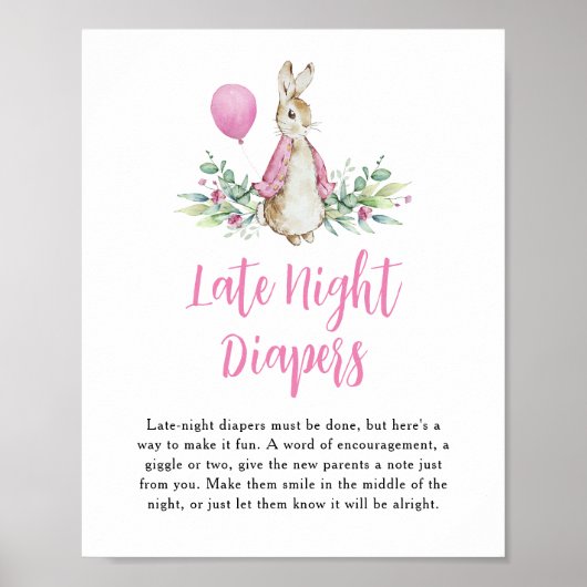 Peter Konijn Late Night Luiers Teken Poster (Voorkant)