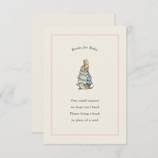 Peter Konijn Roze Ivoor  Baby Boek Informatiekaartje (Voorkant / Achterkant)