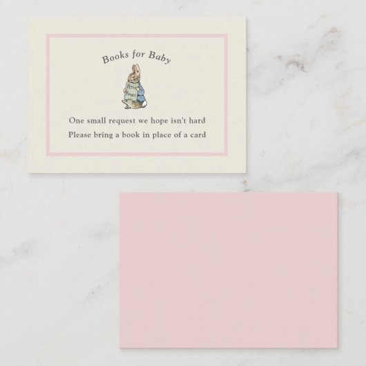 Peter Konijn Roze Ivoor  Baby Boek Informatiekaartje (Voorkant / Achterkant)