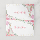 Peter Konijn Roze Plaats Kaart Verjaardagsfeestje Plaatskaartje (Buitenkant ongevouwen)