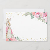 Peter Konijn Roze Verjaardag Foto Uitnodiging (Achterkant)