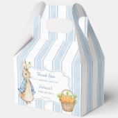 Peter konijn stoffige blauwe strepen baby shower g bedankdoosjes (Voorkant)