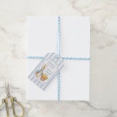 Peter konijn stoffige blauwe strepen baby shower g cadeaulabel (Met Touw)