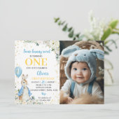 Peter Konijn Verjaardag Foto Uitnodiging (Staand voorkant)