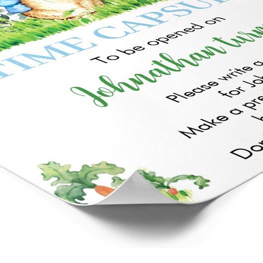 Peter Konijn Verjaardag Tijd Capsule Teken Poster (Hoek)