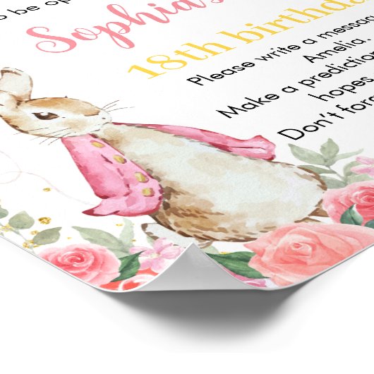 Peter Konijn Verjaardag Tijd Capsule teken Wildflo Poster (Hoek)