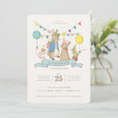 Peter Konijn & Vrienden Ballonnen & Confetti Verja Kaart (Staand voorkant)