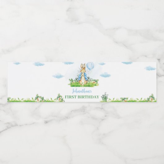 Peter Konijn Waterfles Label Verjaardagsfeestje Waterfles Etiket (Enkel label)