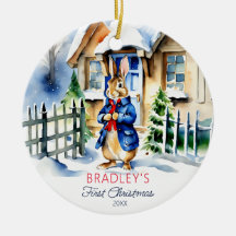 Peter konijn winter eerste kerstcadeaus foto