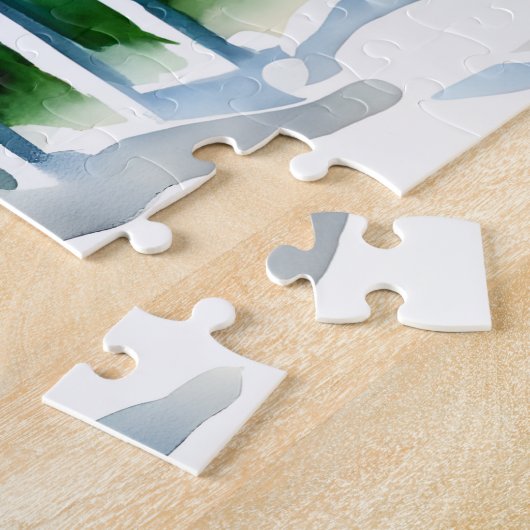 Peter konijn winter kerstcadeaus aangepaste naam legpuzzel (Zijkant)