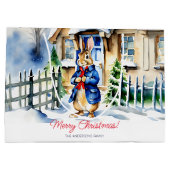 Peter konijn winter Kerstmis sjabloon Groot Cadeauzakje (Achterkant)