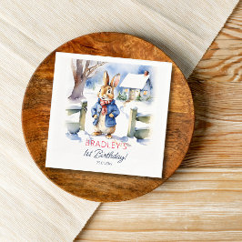 Peter konijn winter verjaardagsfeestje servies servet