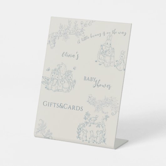 Peter Konijn's moeder Baby shower Gift & Kaart Reclamebord Met Voetstuk (Voorkant)