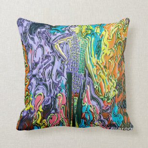 " peter max art style " mardi gras pillow kussen