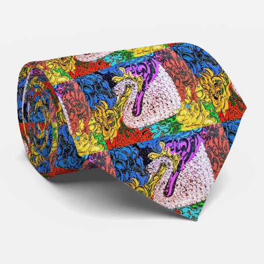 "peter max art style" stropdas zwaaien patroon (Opgerold)