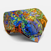 "peter max art style" vase met bloemen stropdas (Opgerold)