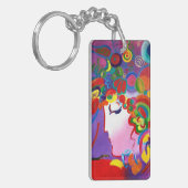 Peter Max Geïnspireerd Blushing Beauty Sleutelhang Sleutelhanger (Voorkant Links)