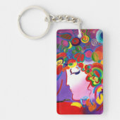 Peter Max Geïnspireerd Blushing Beauty Sleutelhang Sleutelhanger (Voorkant)