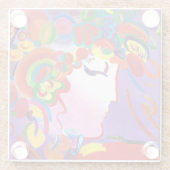 Peter Max inspireert Blushing Beauty Glass Onderze Glazen Onderzetter (Achterkant)