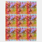 Peter Max kleurrijk waterverf florvormpatroon Fleece Deken (Voorkant)