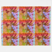Peter Max kleurrijk waterverf florvormpatroon Fleece Deken (Voorkant (Horizontaal))